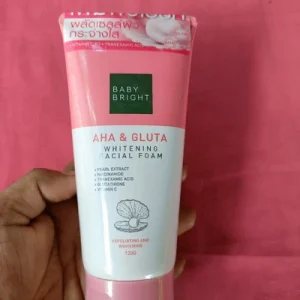 Baby bright Aha & gluta whitening facial foam