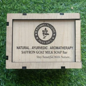 Saffron Goat milk Soap Bar With wooden box